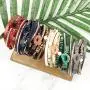 RIAH FASHION Bohemian Leatherette Wrap Multi Layer Statement Bracelet - Wrist Cuff Cubic Rhinestone, Sparkly Bead, Faux Druzy Crystal, Natural Stone Pearl RIAH FASHION Bohemian Leatherette Wrap Multi Layer Statement Bracelet - Wrist Cuff Cubic Rhinestone, Sparkly Bead, Faux Druzy Crystal, Natural Stone Pearl