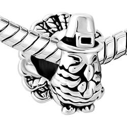 CharmSStory Turkey Charms Silver Plated Beads for Bracelets