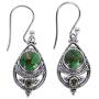 NOVICA Peridot Green Reconstituted Turquoise .925 Sterling Silver Dangle Earrings Green Elegance