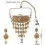 Efulgenz Indian Bollywood Traditional 14 K Gold Plated Kundan Pearl Wedding Tassel Choker Necklace Earrings Jewelry Set Efulgenz Indian Bollywood Traditional 14 K Gold Plated Kundan Pearl Wedding Tassel Choker Necklace Earrings Jewelry Set