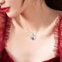 TRISHULA Cute Panda Heart Pendant Necklace,Forever Love Animals Series Delicate Heart Jewelry Great Gift for Mom Daughter Wife