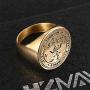 HZMAN Stainless Steel Sigil of Guardian Archangel Michael Talisman Ring