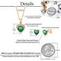 Swarovski Crystal Halo Heart Pendant Necklace Earrings for Women 14K Gold Plated Hypoallergenic Jewelry Set