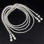 Art Deco Fashion Faux Pearls Necklace 1920s Pearls Necklace Gatsby Accessories Vintage Costume Jewelry Cream Long Necklace for Women
