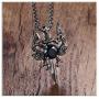 Xusamss Punk Titanium Steel Wing Dragon Crystal Pendant Sword Necklace,24inches Link Chain