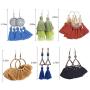 Pollenzic 18 Pairs Bohemian Tassel Earrings Set Colorful Long Layered Dangle Tassel Earrings，For Women Girls Valentine Birthday Party Gift Statement Earrings