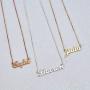 MyNameNecklace Name Necklace - Personalized Engraved Name Pendant Jewelry Precious Metals Sterling Silver 925 & Gold Plating - Nameplate Necklace Gift for Her