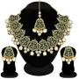 I Jewels Exklusive Gold Plated Kundan & Meenakari Bridal Necklace Set with Earrings & Maang Tikka for Women I Jewels Exklusive Gold Plated Kundan & Meenakari Bridal Necklace Set with Earrings & Maang Tikka for Women