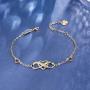Women 925 Sterling Silver Infinity Bracelet – Billie Bijoux “Forever Love” Infinity Heart White Gold Plated Diamond Adjustable Bracelet Best Gift for Women Girls Valentines Day Mothers Day
