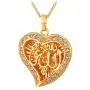 U7 CZ Allah Pendant Necklace with Chain Platinum / 18K Gold Plated Muslim Jewelry, with Text Engraving Service