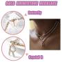 Masiter Glitter Rhinestone Necklace Layered Pendant Choker Crystal Tennis Chain Party Costume Jewelry for Women and Girls