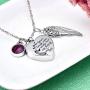 Heart Cremation Urn Necklace for Ashes Jewelry Angel Wing 12 Colors Birthstone Memorial Keepsake Pendant - Your Wings were Ready But Our Hearts were not