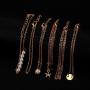 Softones 12pcs Simple Silver Gold Bracelets for Women Girls Cute Pearl Bracelet Tiny Charm Dainty Handmade Bracelet Set Adjustable