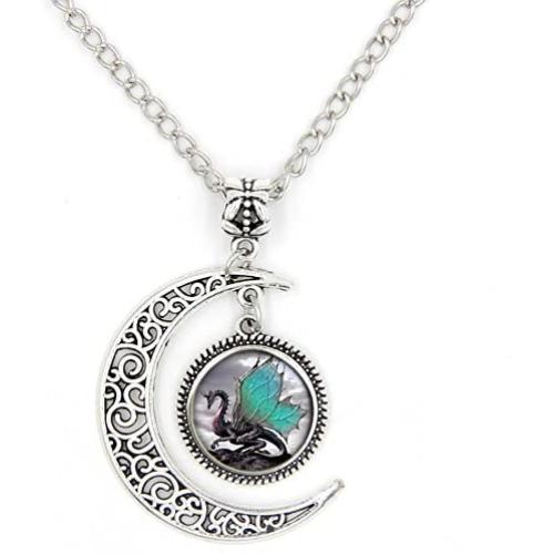 LIAOWY Vintage Dinosaur Pterosaurs Pendant Necklace, Fashion Costume Jewelry