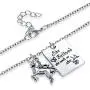 Plated Silver Alloy Unicorn Necklace Pendant Charms Chain for Females gifts- She Believed She Could So She Did ''Life Is Magical'' Unicorn Necklace