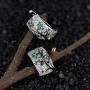 Santuzza 925 Sterling Silver Delicate Cherry Tree Earrings Green Spinel Cubic Zirconia Fashion Jewelry