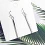 ANDPAI 2 Pairs Handmade Chic Minimalist Vertical Long Bar Dangle Earrings Gold Silver Plated Drop Line Geometric jewelry for Women Girls