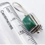 SilverStarJewel 925 Solid Silver Rectangle 6 x 8 mm Malachite Drop Earrings 1'' 4.7 Grams