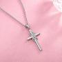 Bolelis 925 Sterling Silver Cross Necklace for Women Infinity Necklace for Girls Love Cross Baptism Pendant Jewelry Gifts for Mom Daughter Family Birthday Valentines or Anniversary