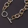 Simple Style Link Bracelet Two Tone Circles Chain Silver and Gold Wire Cable Bangle Designer Inspired Bracelets for Women Girls Boys Birthday Holiday Unique Jewelry Gifts