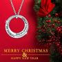 APOTIE Sterling Silver Daughter Necklace S925 Circle Word Pendant Inspirational Jewelry for Daughter Women Girls Teens