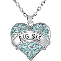 Jewelry Necklace Gifts for Sisters, Big Sis & Lil Sis Heart Necklace Set for 2, Sister Necklaces, Big & Little Sisters Birthday Gifts