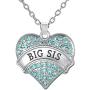 Jewelry Necklace Gifts for Sisters, Big Sis & Lil Sis Heart Necklace Set for 2, Sister Necklaces, Big & Little Sisters Birthday Gifts