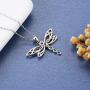 MANBU Sterling Silver Dragonfly Earrings Necklace - Celtic Jewelry Gifts for Women Dragonfly Lovers