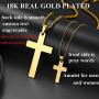 U7 Men Boys Simple Cross Necklace with Chain 22'' Stainless / 18K Gold/Ion-Plating Blue Pendant, Customizable Jewelry