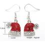 Christmas Dangle Stud Earrings Holiday Party Drop Earrings Enamel Crystal Santa Claus Bell Hat Earring Cute Christmas Costume Jewelry Women Girls