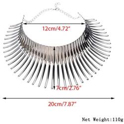 Statement Collar Choker Necklace African Canine Tooth Shape Fringe Necklace for Women Fashion Jewelry Accessories