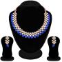 Aheli Wedding Wear Indian Kundan Maang Tikka Earrings Necklace Set Bollywood Ethnic Traditional Jewelry for Women (Royal Blue)