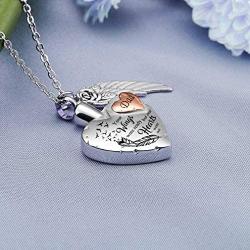 Cremation Ashes Urn Pendant Necklace Memorial Keepsake Jewelry Angel Wing Ashes Necklaces with Fill Kit