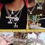 GoldChic Jewelry Customized Iced Out Bubble Pendant Gold Plated Initial Letter Pendant Necklace,18K Gold Plated Alphabet Charm Men Women Hip Hop Jewelry A to Z