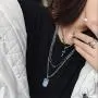 YOPQ 2Pcs Lock Statement Pendant Necklace Long Chain Punk Multilayer Choker Necklace For Women Man Girls YOPQ 2Pcs Lock Statement Pendant Necklace Long Chain Punk Multilayer Choker Necklace For Women Man Girls