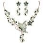 EleQueen Womens Austrian Crystal Butterfly Flower Leaf Necklace Earrings Set