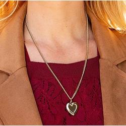 LIFETIME JEWELRY Inlaid Heart Locket Necklace for Women and Girls 24k Gold Plated