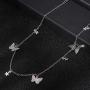 ROSTIVO Butterfly Necklace for Women and Girls Cute Star Butterfly Choker Necklace (Silver)