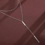Ronglia Boho Layered Choker Necklace Silver Long Bar Pendant Necklaces Y Chain Jewelry for Women and Girls