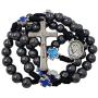 TALISMAN4U Black Hematite Beads Catholic Rosary Divine Mercy Medal Blue Cross Father Bead Religious Jewelry Gift Box