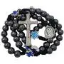 TALISMAN4U Black Hematite Beads Catholic Rosary Divine Mercy Medal Blue Cross Father Bead Religious Jewelry Gift Box