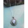 YoTreasure 1.73'' Moonstone Solid 925 Sterling Silver Chain Pendant Jewelry