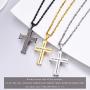 PROSTEEL Stainless Steel Cross Necklace for Men Women, Inspirational Necklace, Silver/Black/Gold Tone, Hypoallergenic, Engrave Text Available, Come Gift Box