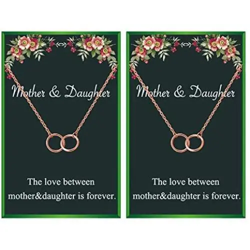 Your Always Charm Mothers Day Necklace Mother Daughter Necklace for 2 Interlocking Circles Necklace for Mother & Daughter Mothers Day Jewelry Gifts Birthday Gift