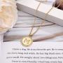 MONOZO Disc Initial Necklace for Women, 14k Gold Filled CZ Initial Letter Pendant Necklace Dainty Disc A-Z Alphabet Necklace Jewelry Gifts for Women Teen Girls