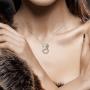 Santuzza Panther White Cubic Zirconia Pendant for Women 925 Sterling Silver Leopard Head Jewelry