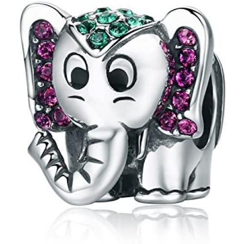 Lucky Elephant Charm Cute Animals Enamel Charms fit Charms Bracelet Necklaces Jewelry Birthday Gifts