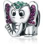 Lucky Elephant Charm Cute Animals Enamel Charms fit Charms Bracelet Necklaces Jewelry Birthday Gifts
