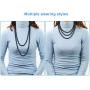 CrazyPiercing Faux Pearls Beads Necklace, Glass Strand Beads Necklace Chain, 1920s Fashion Imitation Pearls Long Necklace Vintage Costume Jewelry Necklace 55'' Diameter of Pearl 0.32'' for Women Girls