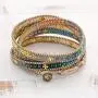 NOVICA Coral and Blue Glass Beaded Wrap Bracelet with Loop Closure, 35'' Cerro de la Cruz in Blue